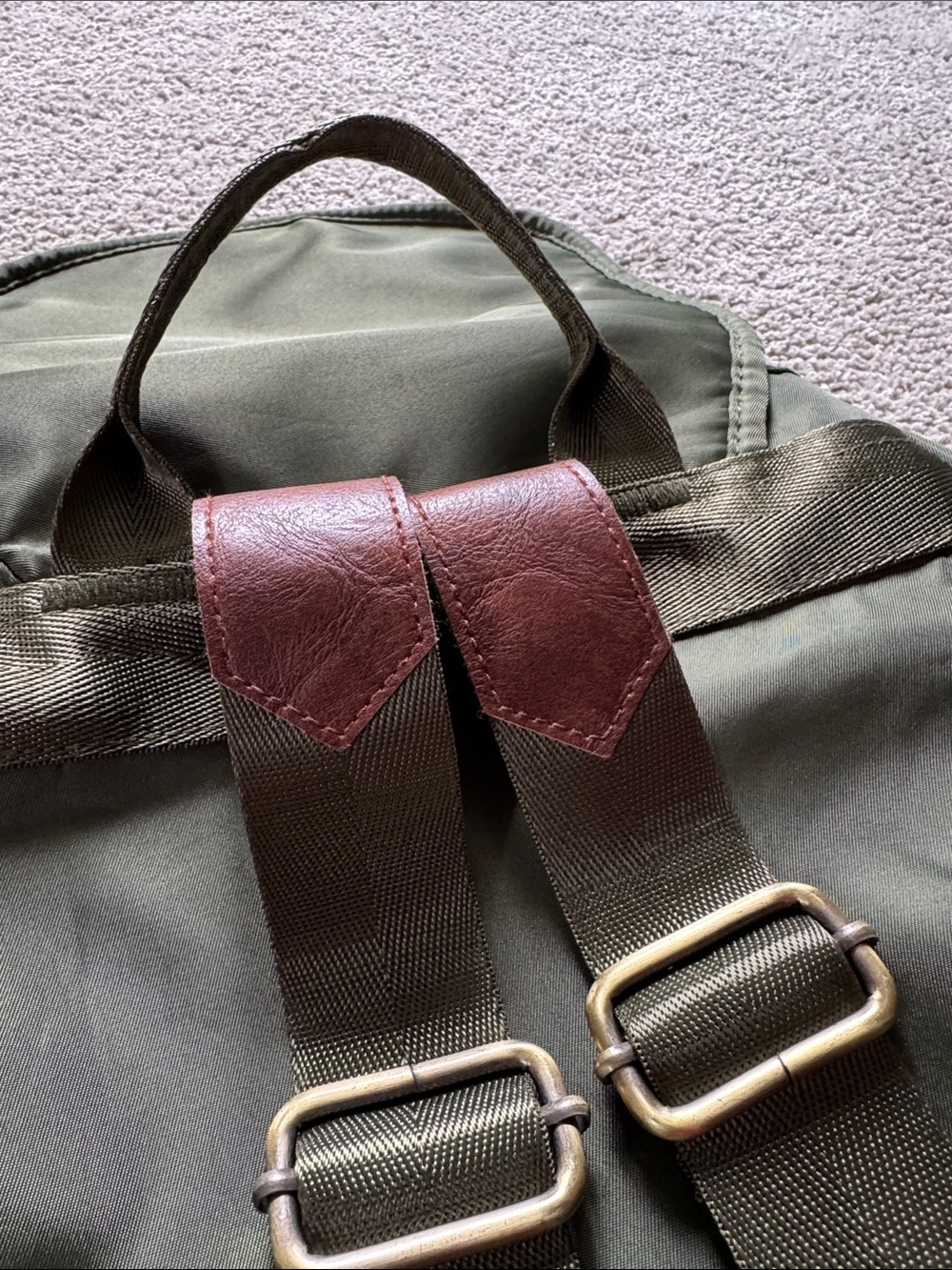 Green Nylon Drawstring Backpack - Picture 6 of 16